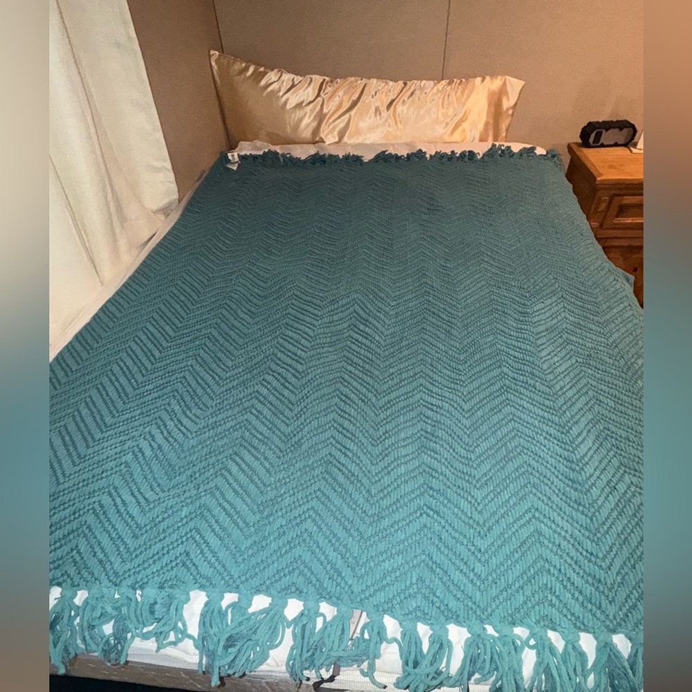 Threshold Teal Knit Throw Blanket